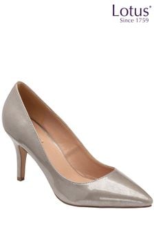 Lotus Grey Patent Court Shoes (N23245) | kr1 190