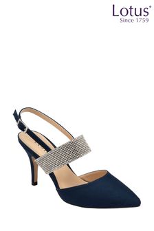Lotus Blue Slingback Court Shoes (N23247) | OMR36