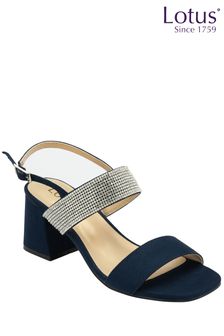 Lotus Blue Open-Toe Block-Heel Sandals (N23248) | AED388