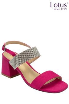 Lotus Pink Open-Toe Block-Heel Sandals (N23249) | €93