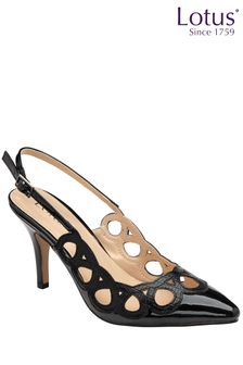 Lotus Black Slingback Court Shoes (N23261) | kr1 190