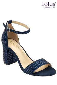 Синий - Босоножки на каблуке с открытым носком Lotus (N23284) | €96