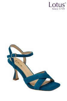 Синий - Босоножки на каблуке с открытым носком Lotus (N23376) | €96