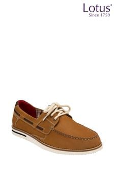 Lotus Brown Leather Boat Shoes (N23379) | kr779