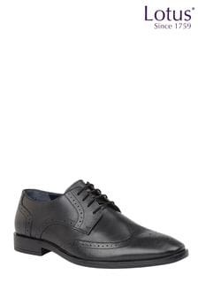 Lotus Charcole Black Leather Lace-Up Brogues (N23384) | €66