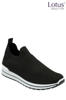 Lotus Black Slip-On Casual Trainers (N23387) | $77