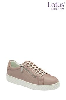 Lotus Pink Leather Zip-Up Trainers (N23408) | €93