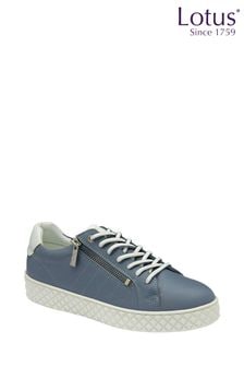 Lotus Blue Leather Zip-Up Trainers (N23411) | €89