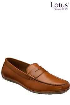 Lotus Brown Leather Loafers (N23414) | 297 QAR