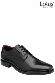 Lotus Black Leather Derby Shoes (N23417) | 272 QAR