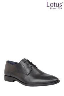 Lotus Black Olive Leather Derby Shoes (N23423) | 247 QAR