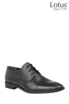 Onyx Black - Lotus Leather Derby Shoes (N23428) | kr920
