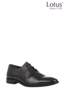 Lotus Charcole Black Leather Derby Shoes (N23441) | 247 QAR