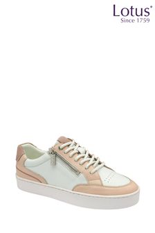 Lotus Pink Leather Zip-Up Trainers (N23446) | $111