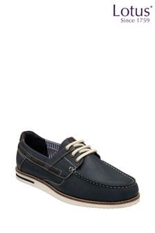 Lotus Blue Leather Boat Shoes (N23455) | OMR31