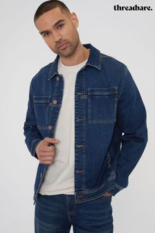 Cămașă tip jachetă prespălată mediu Denim Threadbare (N23529) | 215 LEI