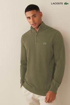 Lacoste Plain Long Sleeve Zip Neck Jumpers Next Luxembourg