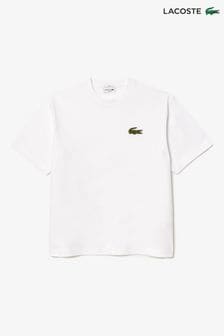 Lacoste Croc Effect Signature White T-Shirt (N23672) | ₪ 327