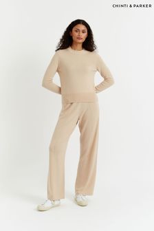 Chinti & Parker Cream Cropped Sporty Jumper