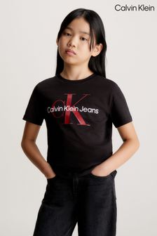 Schwarz - Calvin Klein T-Shirt mit Monogramm (N23795) | 55 € - 62 €