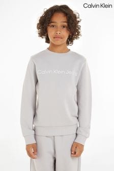 Calvin Klein Grey Slogan Sweatshirt (N23799) | 346 QAR