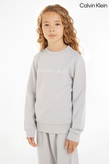 Calvin Klein Grey Slogan Sweatshirt