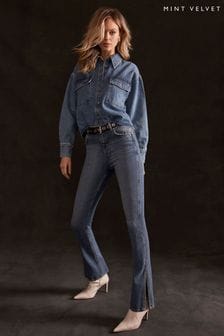 Mint Velvet Blue Mid Rise Cropped Jeans (N23922) | €113