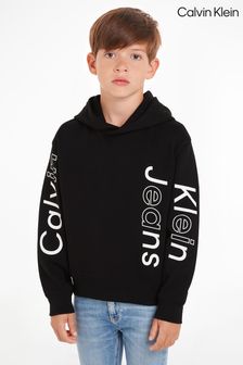 Calvin Klein Black Slogan Print Hoodie (N23927) | EGP4,950