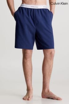Calvin Klein Blue Slogan Sleep Shorts (N23938) | OMR26