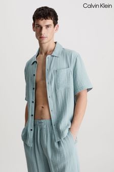 Calvin Klein Blue Plain Button Down Shirt (N23941) | kr1 010