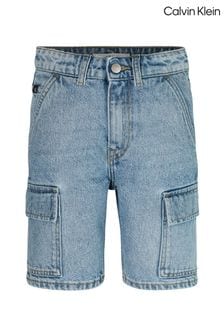 Calvin Klein Blue Cargo Denim Shorts