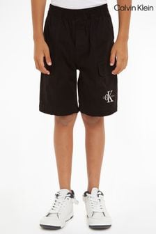 Calvin Klein Black Logo Cargo Shorts (N23954) | ￥12,330