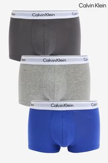 Серый с хромированным - Набор из 3 однотонных брифов Calvin Klein (N23978) | €63