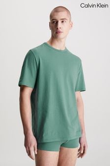 Calvin Klein Green Plain Crew Neck T-Shirt (N23979) | €45