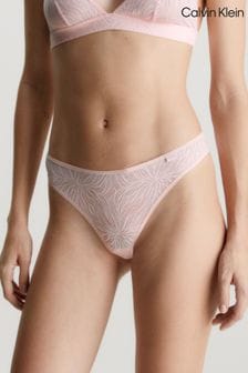 Różowy - Calvin Klein Lace Single Thong (N24063) | 165 zł