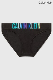 Calvin Klein Black Chrome Single Slogan Bikini Knickers (N24081) | €28