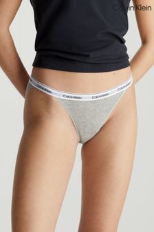 Calvin Klein Grey Logo String Bikini Knickers