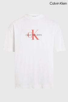 Weiß - Calvin Klein T-Shirt mit Logo (N24137) | 70 €