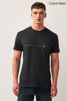黑色 - Calvin Klein重複標誌T恤 (N24147) | NT$2,100