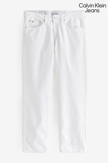 Calvin Klein Jeans 90’s Straight Leg Denim White Jeans (N24175) | $206