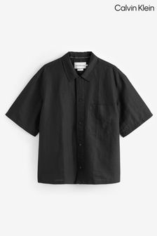 Calvin Klein Black Linen Button Down Shirt (N24182) | €100