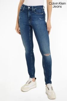 Синие джинсы сильно зауженного кроя с завышенной талией Calvin Klein Jeans (N24210) | €159