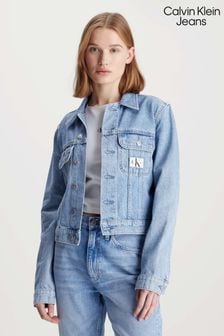 Modrá - Calvin Klein Cropped 90s Denim Jacket (N24212) | 3 570 Kč