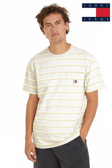 Weißes Chrom - Tommy Jeans Regular Stripe T-shirt (N24318) | 62 €