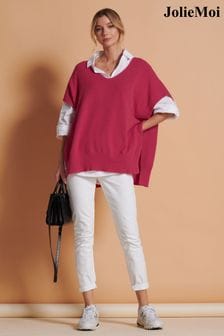 Червоний - Jolie Moi Button Side Knitted Vest (N24357) | 2 231 ₴