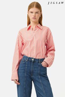 أحمر - Jigsaw Cotton Poplin Stripe Shirt (N24379) | 638 د.إ