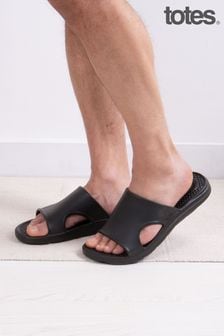 Totes Black Bounce Vented Mens Slide Sandals (N24397) | €27