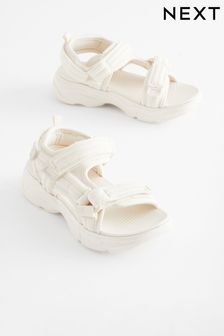White Chunky Trekker Padded Sandals (N24440) | ￥3,470 - ￥4,680