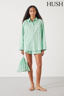 Hush Green Adair Oversized Shirt Pyjama Set (N24499) | 414 SAR