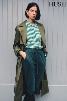 Hush Green Stella Long Trench Jacket (N24521) | AED1,048